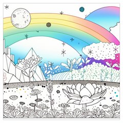 Rainbow Fun Cute Minimal Doodle Drawing Arts Lightweight Scarf  by Ravend