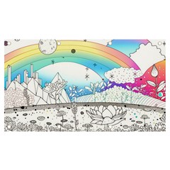 Rainbow Fun Cute Minimal Doodle Drawing Arts Banner And Sign 7  X 4  by Ravend