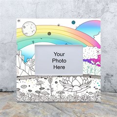 Rainbow Fun Cute Minimal Doodle Drawing Arts White Box Photo Frame 4  X 6  by Ravend