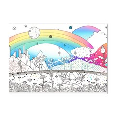 Rainbow Fun Cute Minimal Doodle Drawing Arts Crystal Sticker (a4) by Ravend