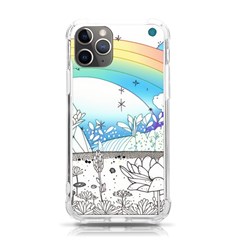 Rainbow Fun Cute Minimal Doodle Drawing Arts Iphone 11 Pro 5 8 Inch Tpu Uv Print Case by Ravend