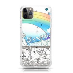 Rainbow Fun Cute Minimal Doodle Drawing Arts Iphone 11 Pro Max 6 5 Inch Tpu Uv Print Case