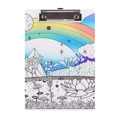 Rainbow Fun Cute Minimal Doodle Drawing Arts A5 Acrylic Clipboard