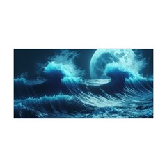 Moonlight High Tide Storm Tsunami Waves Ocean Sea Yoga Headband by Ravend