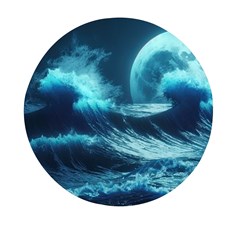 Moonlight High Tide Storm Tsunami Waves Ocean Sea Mini Round Pill Box (pack Of 5) by Ravend