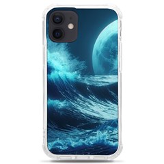 Moonlight High Tide Storm Tsunami Waves Ocean Sea Iphone 12 Mini Tpu Uv Print Case	 by Ravend