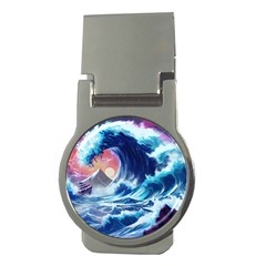 Storm Tsunami Waves Ocean Sea Nautical Nature Money Clips (Round) 