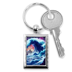 Storm Tsunami Waves Ocean Sea Nautical Nature Key Chain (Rectangle)