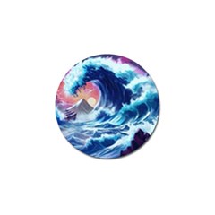 Storm Tsunami Waves Ocean Sea Nautical Nature Golf Ball Marker (4 Pack) by Ravend