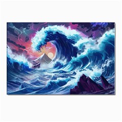 Storm Tsunami Waves Ocean Sea Nautical Nature Postcard 4 x 6  (pkg Of 10) by Ravend