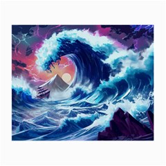 Storm Tsunami Waves Ocean Sea Nautical Nature Small Glasses Cloth