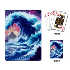 Storm Tsunami Waves Ocean Sea Nautical Nature Playing Cards Single Design (rectangle) by Ravend