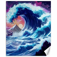 Storm Tsunami Waves Ocean Sea Nautical Nature Canvas 16  x 20 