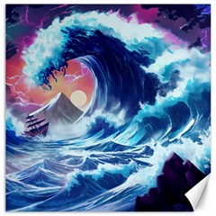 Storm Tsunami Waves Ocean Sea Nautical Nature Canvas 20  x 20 