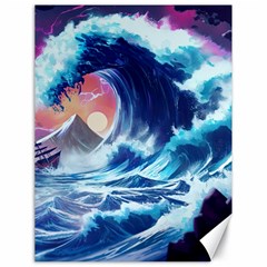 Storm Tsunami Waves Ocean Sea Nautical Nature Canvas 18  x 24 