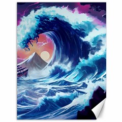 Storm Tsunami Waves Ocean Sea Nautical Nature Canvas 36  x 48 