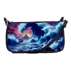 Storm Tsunami Waves Ocean Sea Nautical Nature Shoulder Clutch Bag