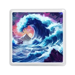 Storm Tsunami Waves Ocean Sea Nautical Nature Memory Card Reader (Square)