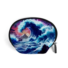 Storm Tsunami Waves Ocean Sea Nautical Nature Accessory Pouch (small) by Ravend