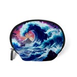 Storm Tsunami Waves Ocean Sea Nautical Nature Accessory Pouch (Small) Back