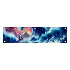 Storm Tsunami Waves Ocean Sea Nautical Nature Banner and Sign 4  x 1 