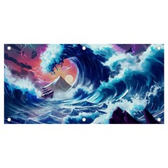 Storm Tsunami Waves Ocean Sea Nautical Nature Banner and Sign 4  x 2 