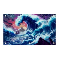 Storm Tsunami Waves Ocean Sea Nautical Nature Banner and Sign 5  x 3 