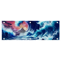 Storm Tsunami Waves Ocean Sea Nautical Nature Banner and Sign 6  x 2 