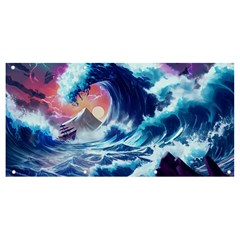 Storm Tsunami Waves Ocean Sea Nautical Nature Banner and Sign 8  x 4 