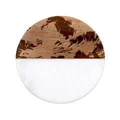 Storm Tsunami Waves Ocean Sea Nautical Nature Classic Marble Wood Coaster (round)  by Ravend