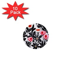 Beautiful Elegant Botanical Flowers 1  Mini Buttons (10 Pack)  by GardenOfOphir