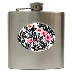 Beautiful Elegant Botanical Flowers Hip Flask (6 Oz) by GardenOfOphir