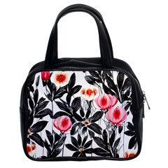 Beautiful Elegant Botanical Flowers Classic Handbag (two Sides) by GardenOfOphir