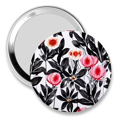 Beautiful Elegant Botanical Flowers 3  Handbag Mirrors by GardenOfOphir