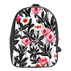 Beautiful Elegant Botanical Flowers School Bag (xl) by GardenOfOphir