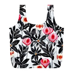 Beautiful Elegant Botanical Flowers Full Print Recycle Bag (l) by GardenOfOphir