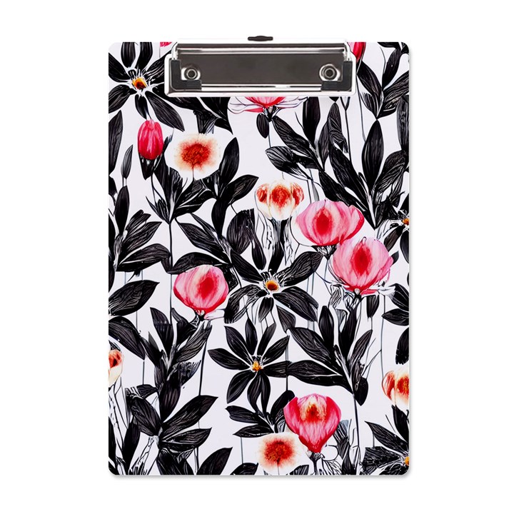 Beautiful Elegant Botanical Flowers A5 Acrylic Clipboard