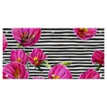 Pink Flowers Black Stripes Banner and Sign 6  x 3  Front