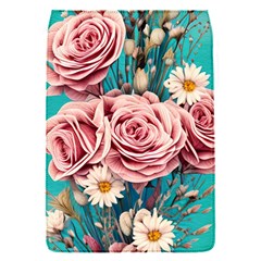 Coral Blush Rose On Teal Removable Flap Cover (s) by GardenOfOphir