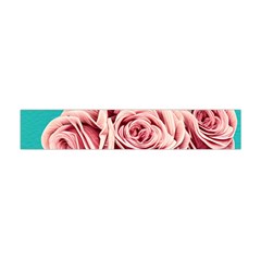 Coral Blush Rose On Teal Premium Plush Fleece Scarf (mini) by GardenOfOphir