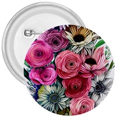 Charming Watercolor Flowers 3  Buttons by GardenOfOphir