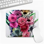 Charming Watercolor Flowers Large Mousepad Front