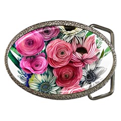 Charming Watercolor Flowers Belt Buckles by GardenOfOphir