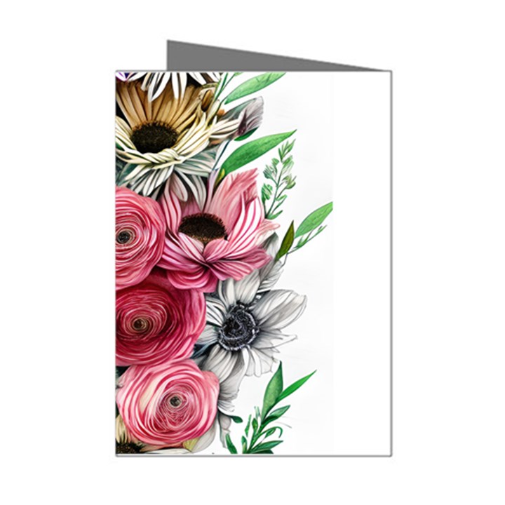 Charming Watercolor Flowers Mini Greeting Cards (Pkg of 8)