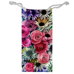 Charming Watercolor Flowers Jewelry Bag by GardenOfOphir