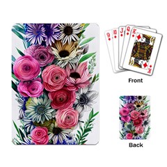 Charming Watercolor Flowers Playing Cards Single Design (rectangle)