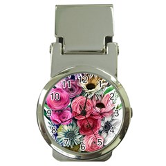 Charming Watercolor Flowers Money Clip Watches by GardenOfOphir