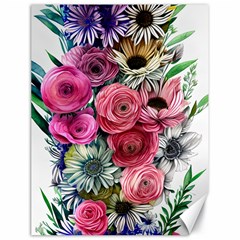 Charming Watercolor Flowers Canvas 18  X 24  by GardenOfOphir