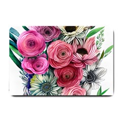 Charming Watercolor Flowers Small Doormat by GardenOfOphir