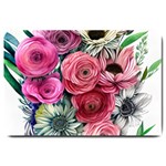 Charming Watercolor Flowers Large Doormat 30 x20  Door Mat